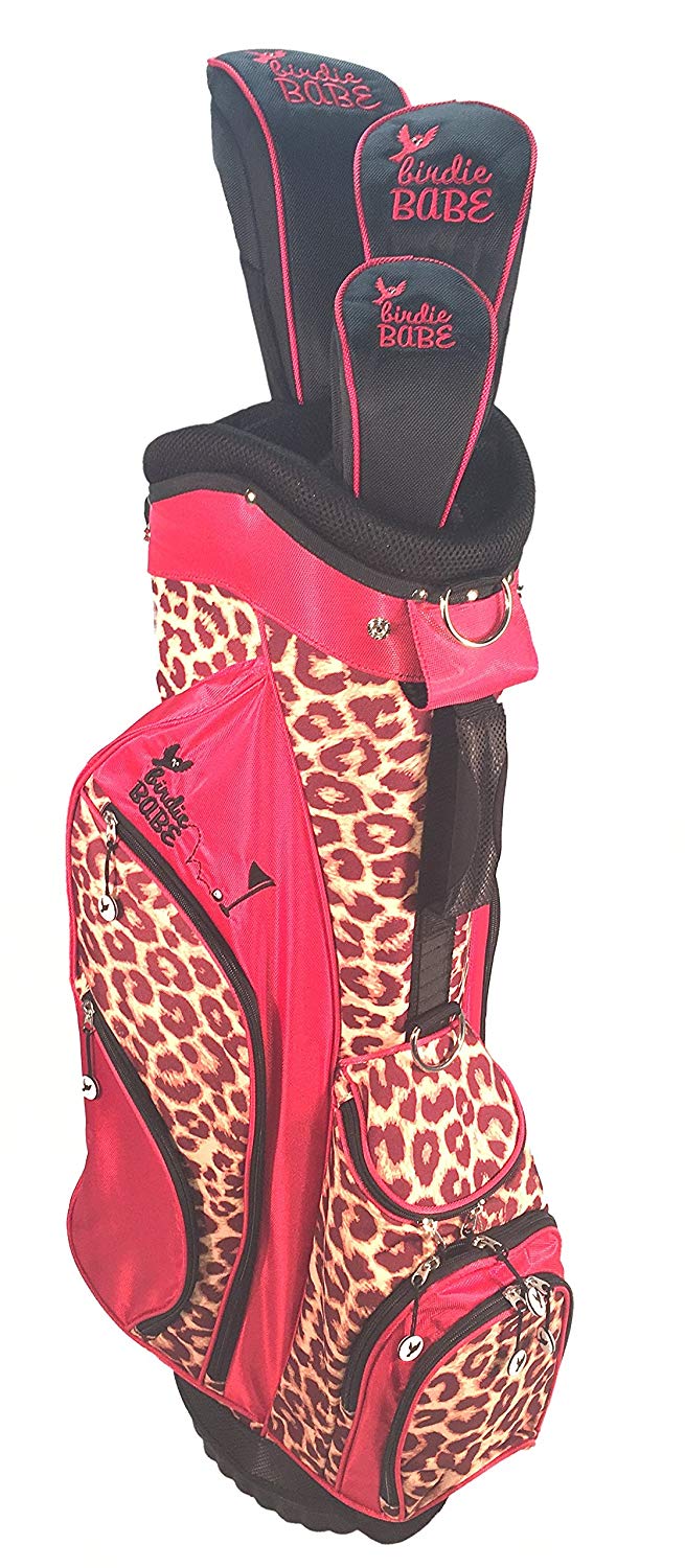 Birdie Babe Ladies Red Leopard Hybrid Golf Stand Bags