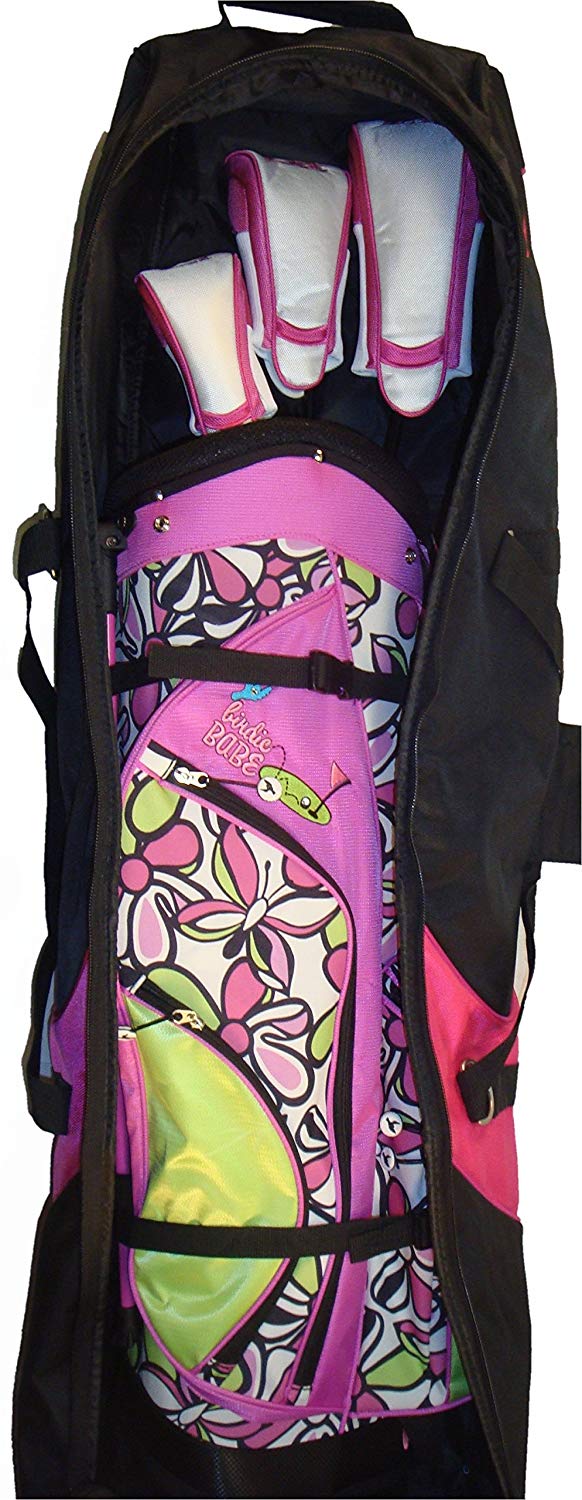 Birdie Babe Ladies Pink Flowered Golf Club Travel Bag Covers